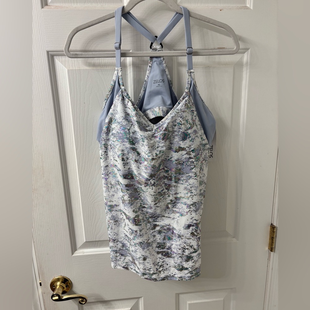 ZELOS SZ XL NWT WORKOUT TOP BUILT IN PADDED BRA WOMENS